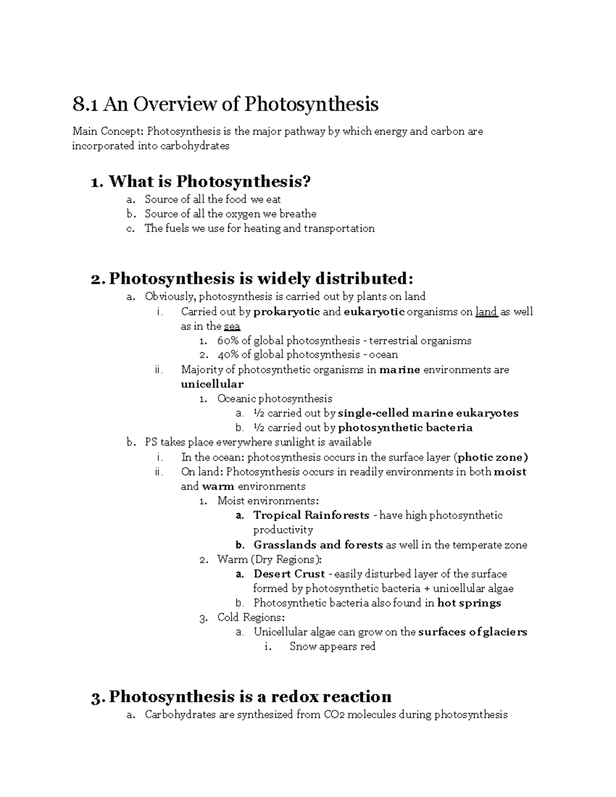 Bio Ch.8 Notes - A Brief Overview Of Chapter 8 On Bio 1108 With Susan H ...