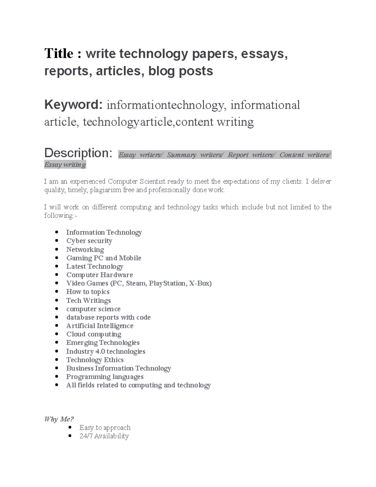 Title - i sha cje ncih e ehow - Title : write technology papers, essays ...