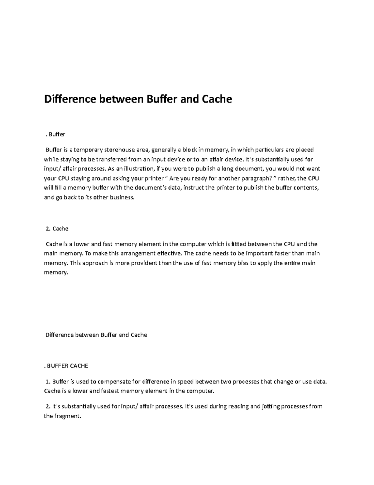 Difference Between Buffer And Cache – UPTWU