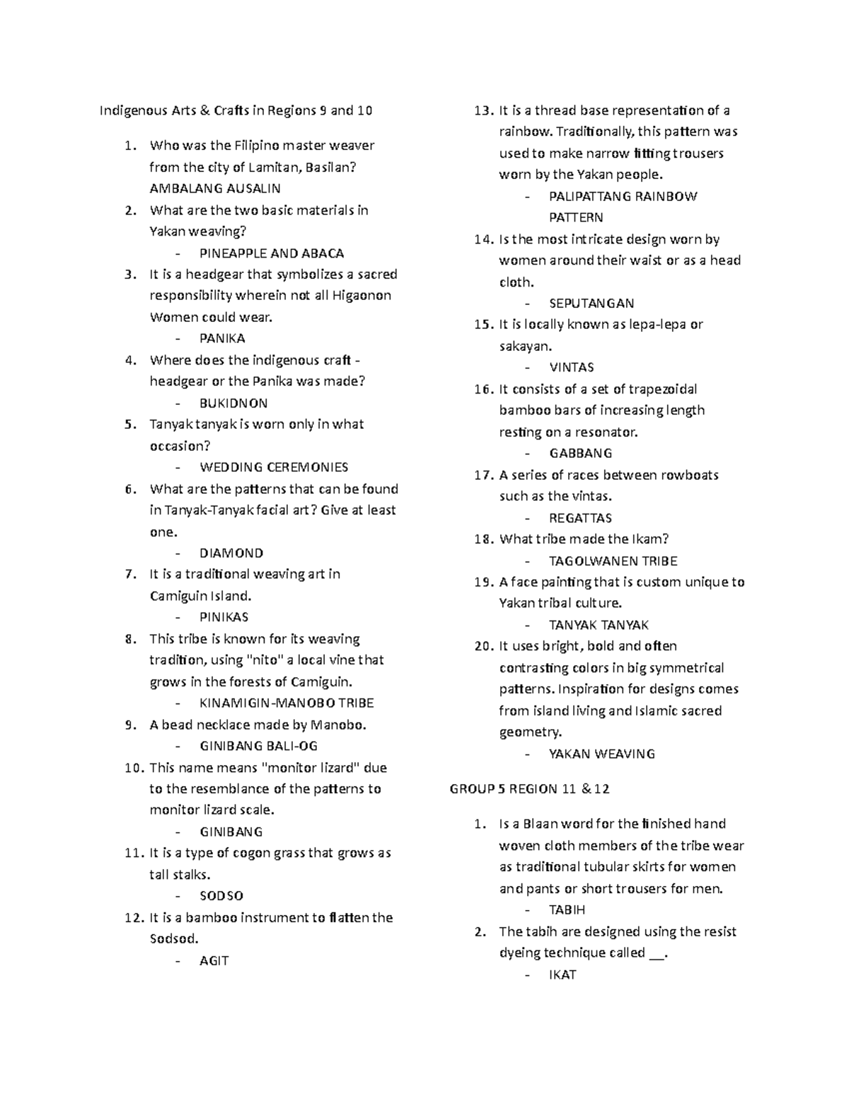 Indigenous arts and crafts quiz 4 7 Indigenous Arts & Crafts in