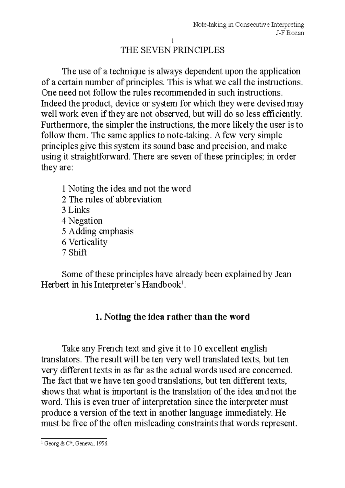 Rozan 7 principles - J-F Rozan 1 THE SEVEN PRINCIPLES The use of a