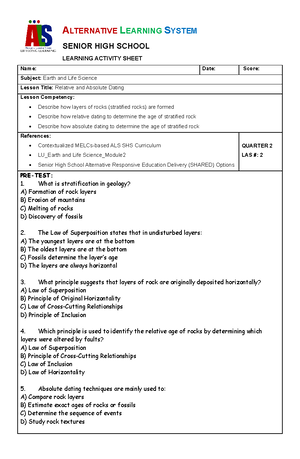 ELS Q2 LAS 3 - ascac - ALTERNATIVE LEARNING SYSTEM SENIOR HIGH SCHOOL ...