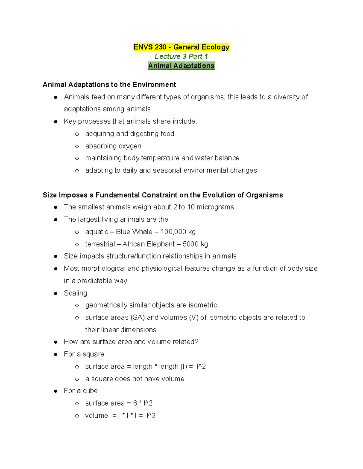 ENVS 230 Lecture 3 Part 1 Spring 2020 - ENVS 230 - General Ecology ...