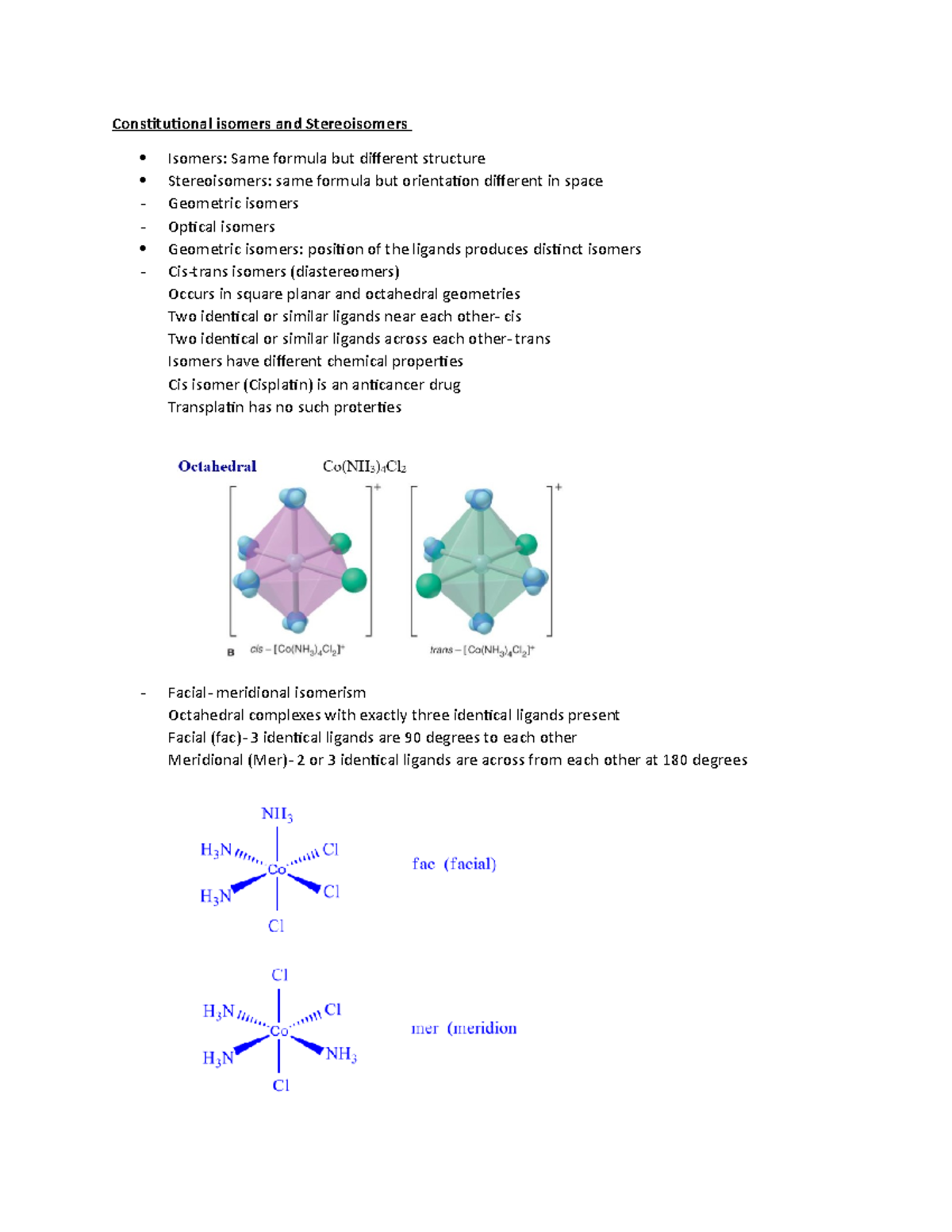 Lecture 22 Constitutional isomers and Stereoisomers - Constitutional ...