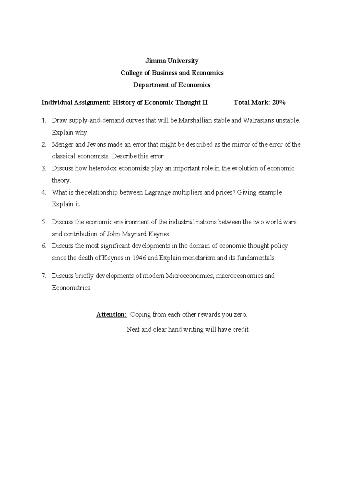 Extension Assignment - Jimma University College of Business and ...