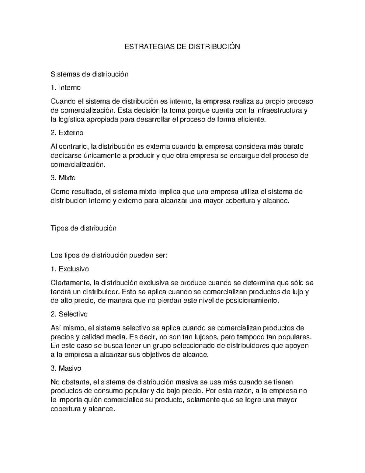 Estrategias DE Distribución Estrategias DE Distribución Estrategias DE ...