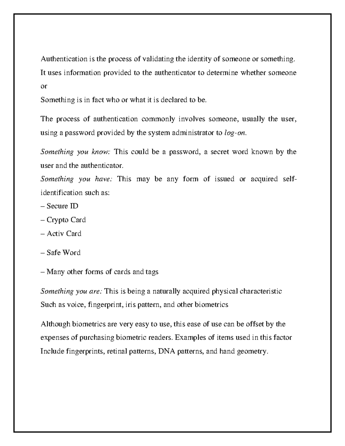 Network security unit5 - Authentication is the process of validating ...