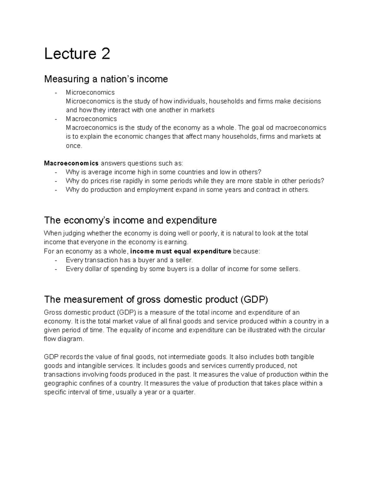 Lecture 2 - Notes That Illustrate Modules & Theories Of Macro Economics ...