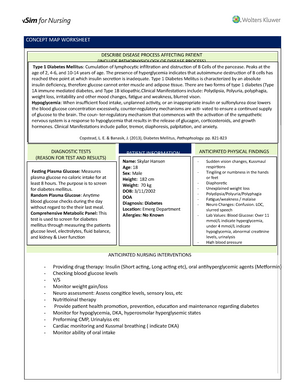 Skyler Hansen Vsim Concept Map Concept Map And Worksheet S.h - Concept Map Worksheet Describe Disease  Process Affecting Patient - Studocu