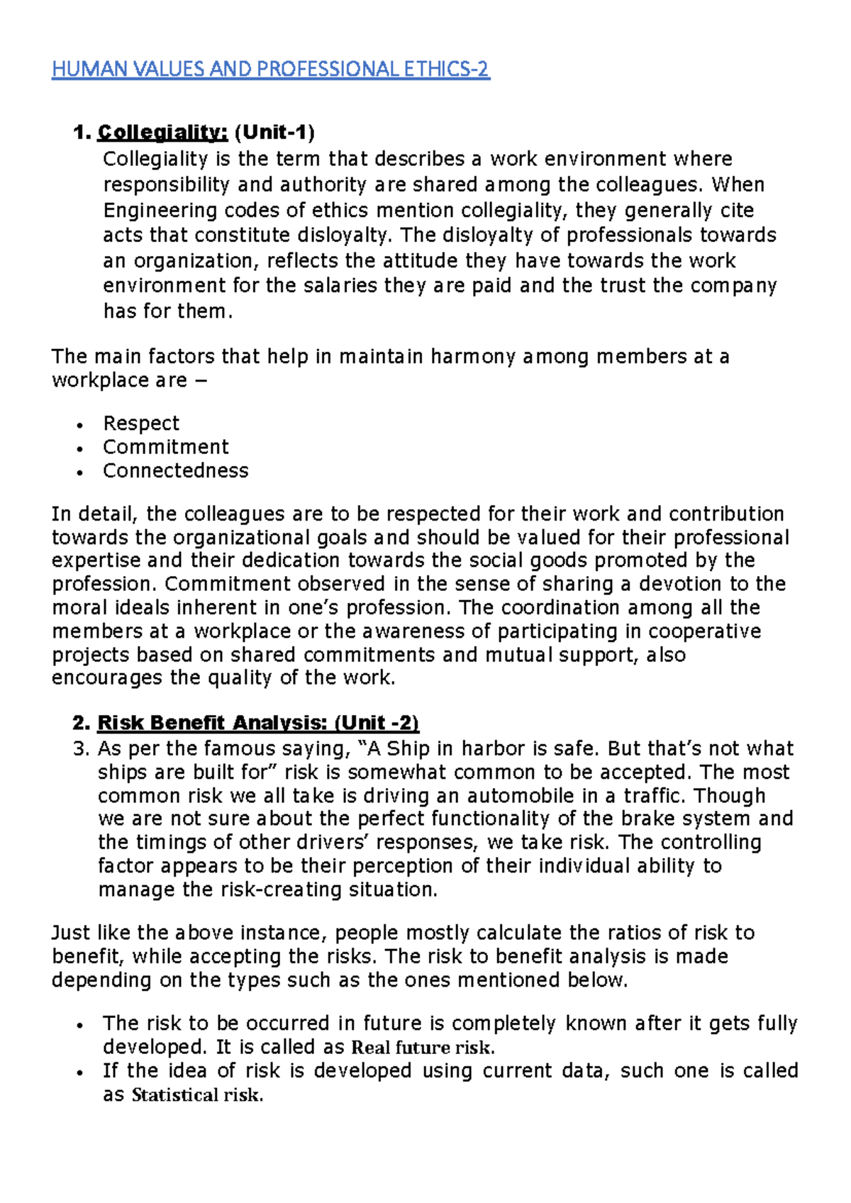 Human Values AND Professional Ethics - HUMAN VALUES AND PROFESSIONAL ...