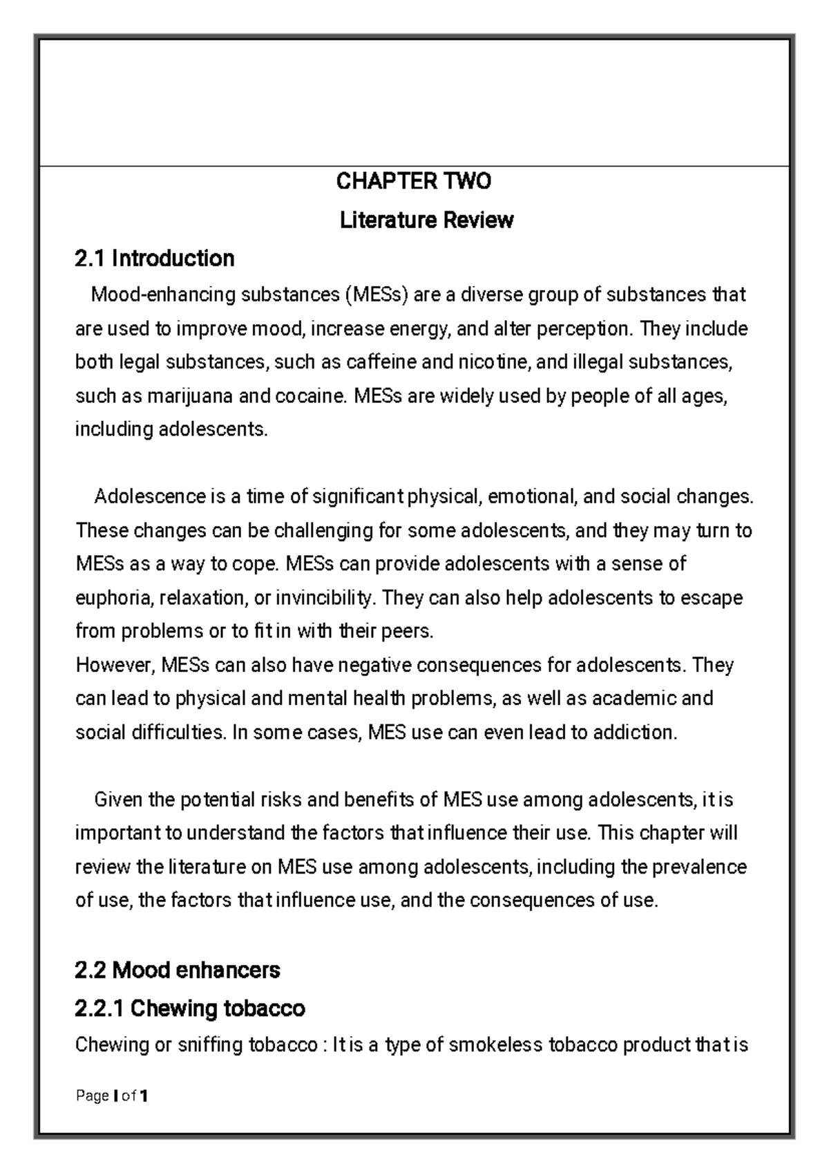 Literature review - Page I of 1 CHAPTER TWO Literature Review 2 ...