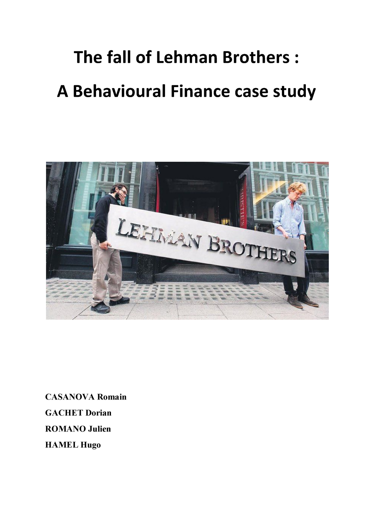 the collapse of lehman brothers case study pdf