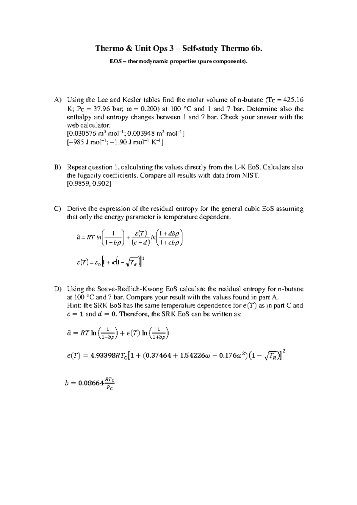 Selfstudy Thermo 6b Props Pure Solutions Studocu