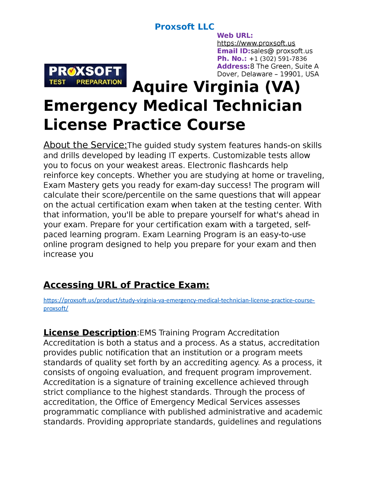 Aquire Virginia VA Emergency Medical Technician License Practice   Thumb 1200 1553 