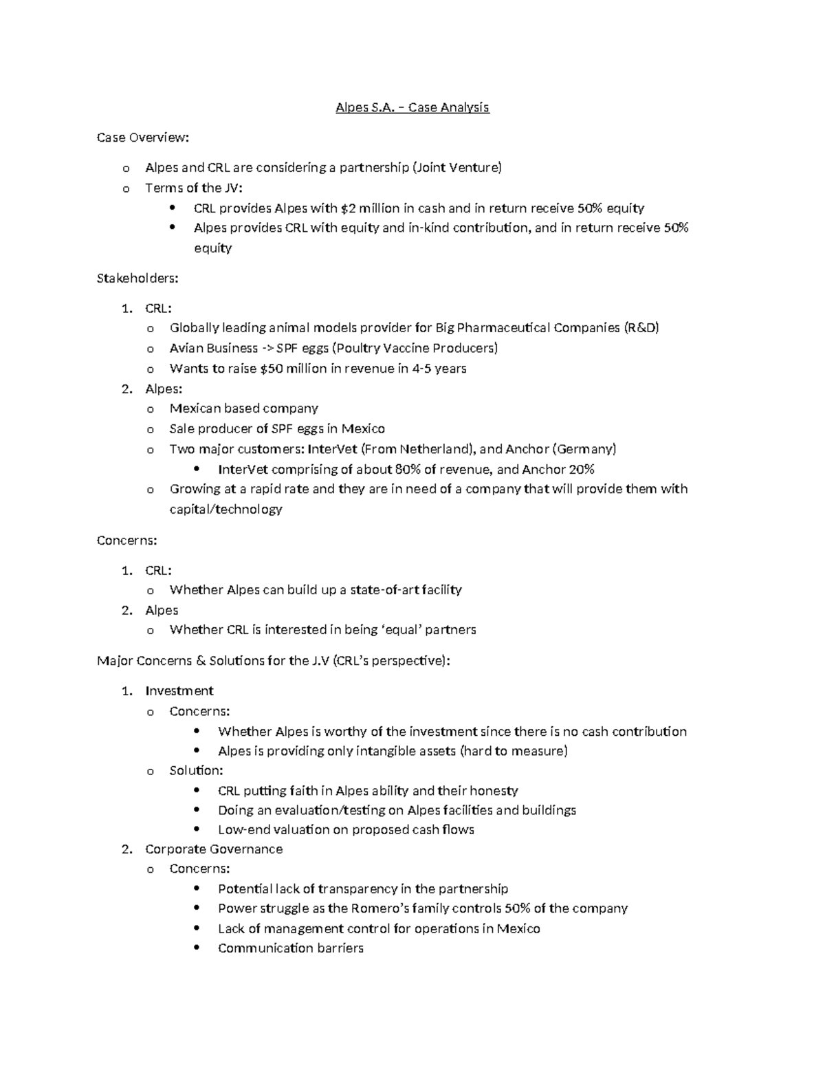Alples Case Analysis - please see attached - Alpes S. – Case Analysis ...