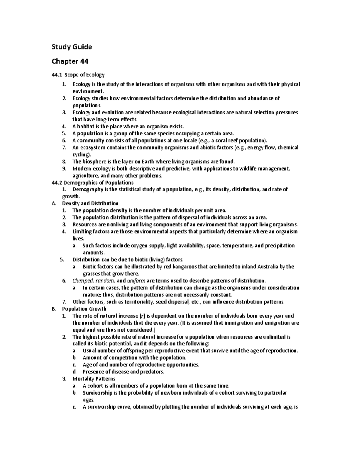 Study Guide Chapter 44 - lecture - Study Guide Chapter 44 44 Scope of ...