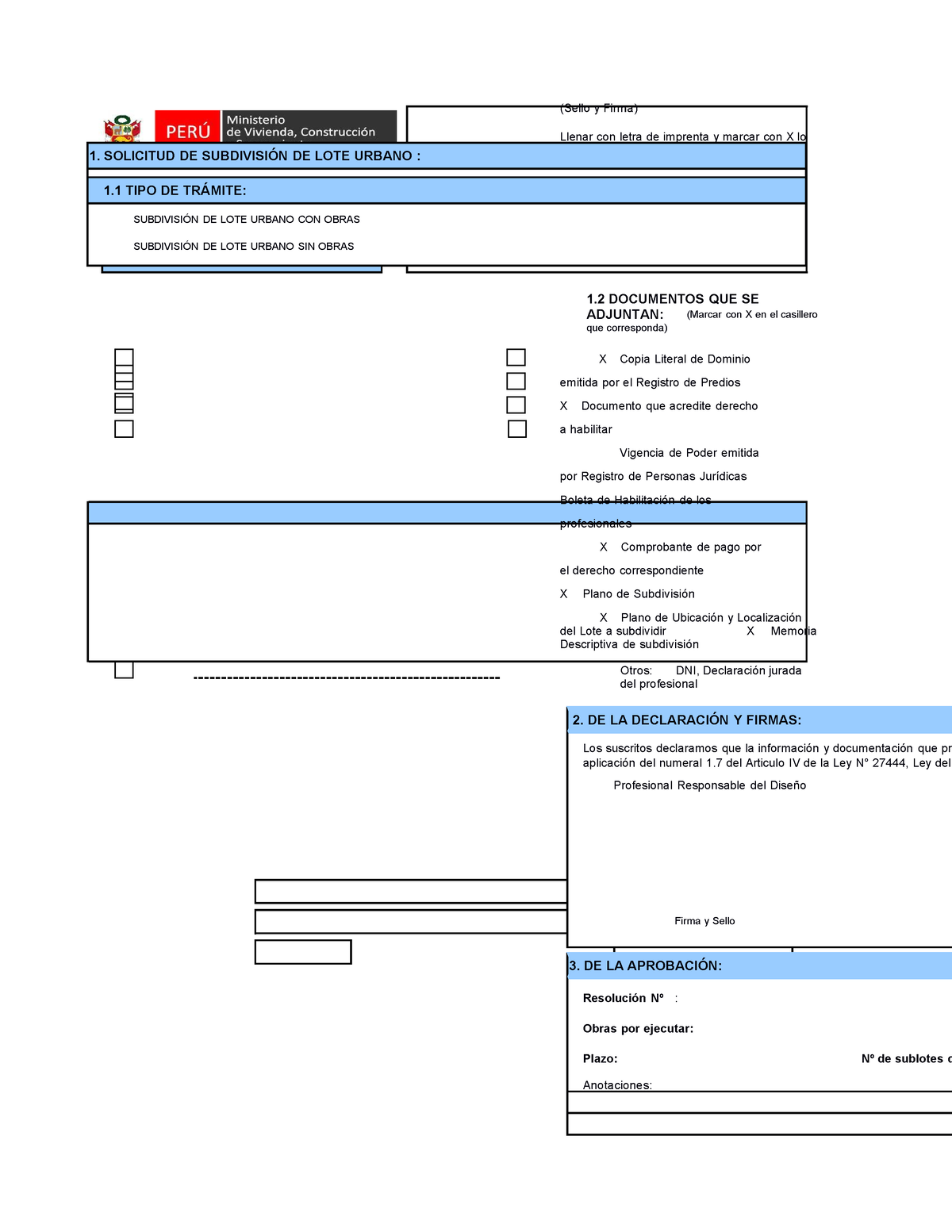 FUHU - FORMULARIO UNICO DE HABILITACIONES URBANAS - FORMULARIO ÚNICO DE ...