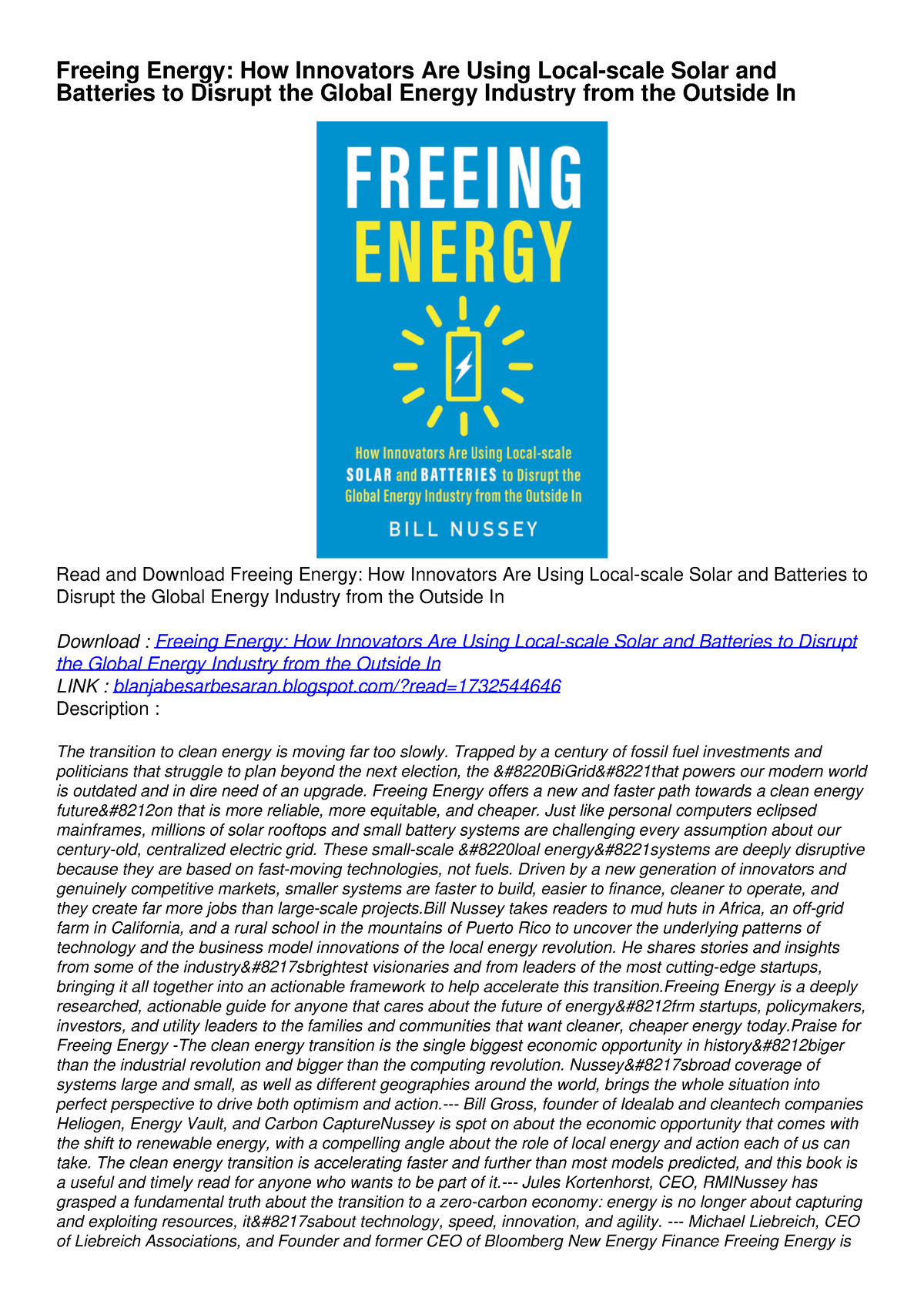 [PDF] READ] Free Freeing Energy: How Innovators Are Using Local-scale ...