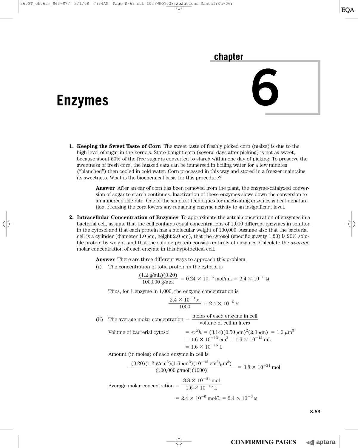 Resolução-Lehninger-Capítulo-6 (+ Imp) - S- Enzymes Chapter 6 Keeping ...