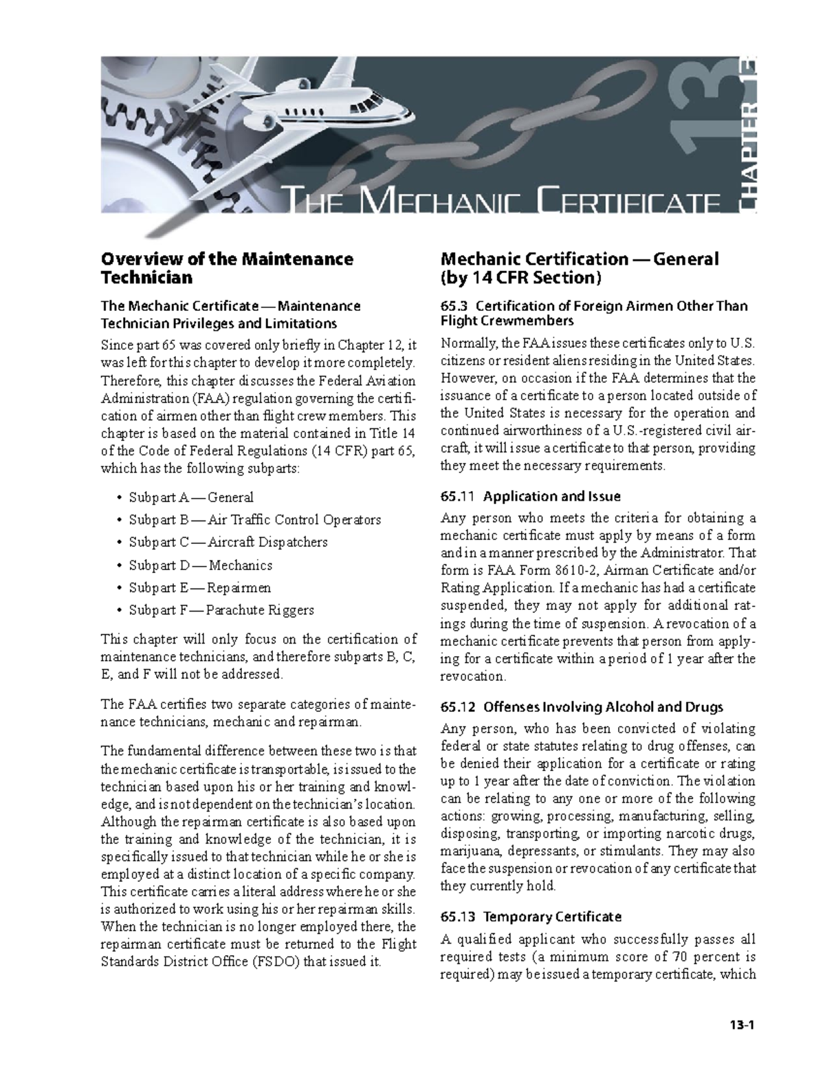FAA-8083-30 Ch13 - manual de aeronave - Mechanic Certification ...