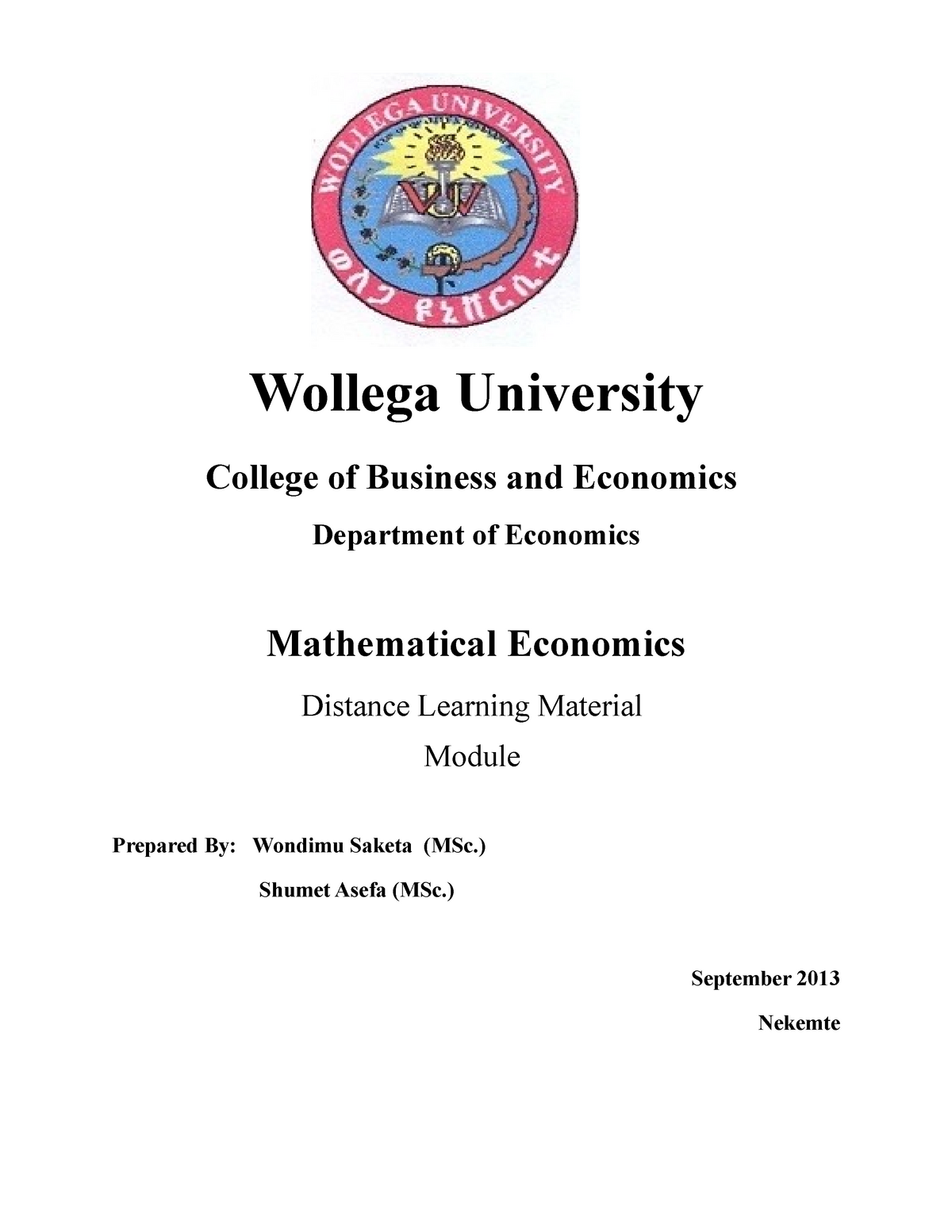 wollega university thesis format
