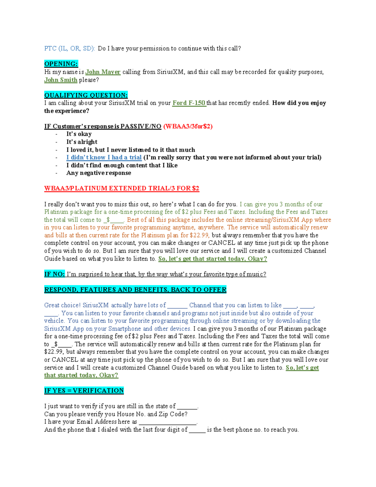 PTC - Ptc - PTC (IL, OR, SD): Do I have your permission to continue ...