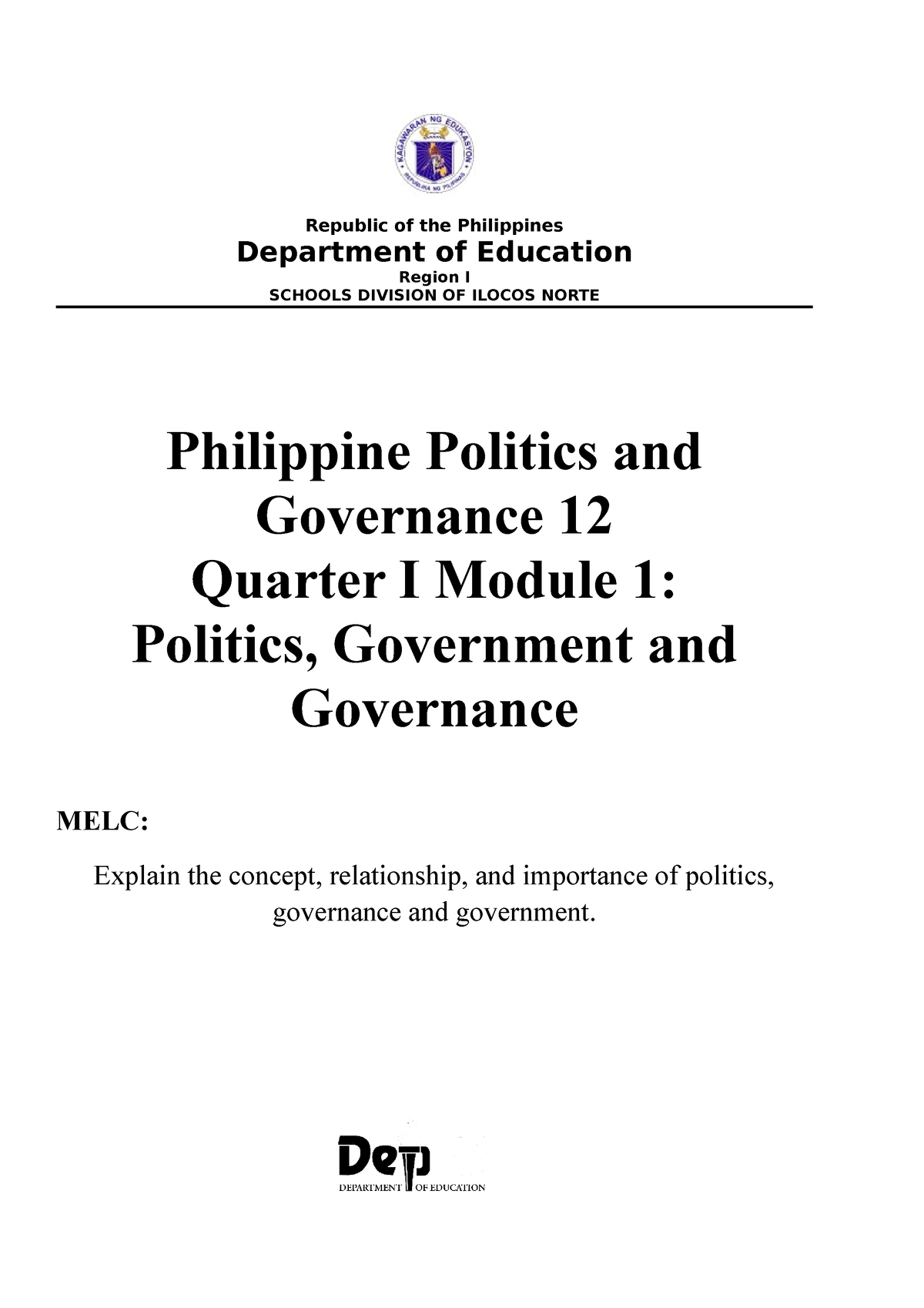 PPG 12 Quarter 1 Week1 KBP - Republic of the Philippines Department of ...