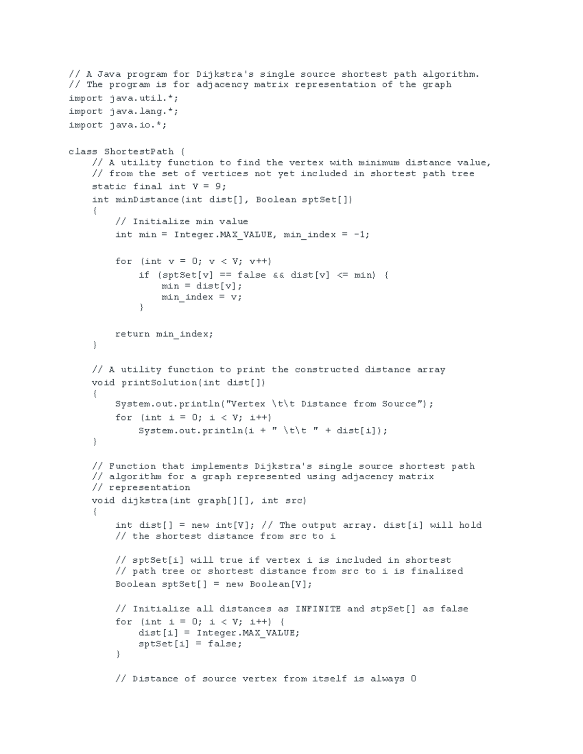 Dijkstra’s shortest path algorithm - // A Java program for Dijkstra's ...