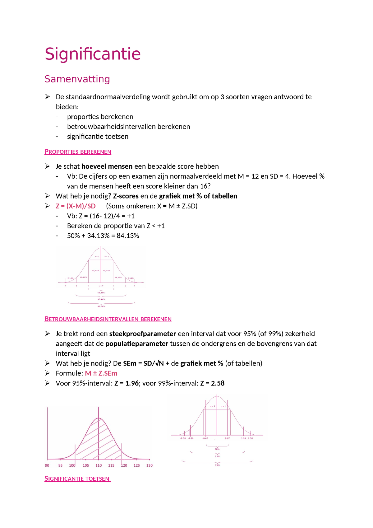 Significantie Samenvatting Basis Van Onderzoek Significantie