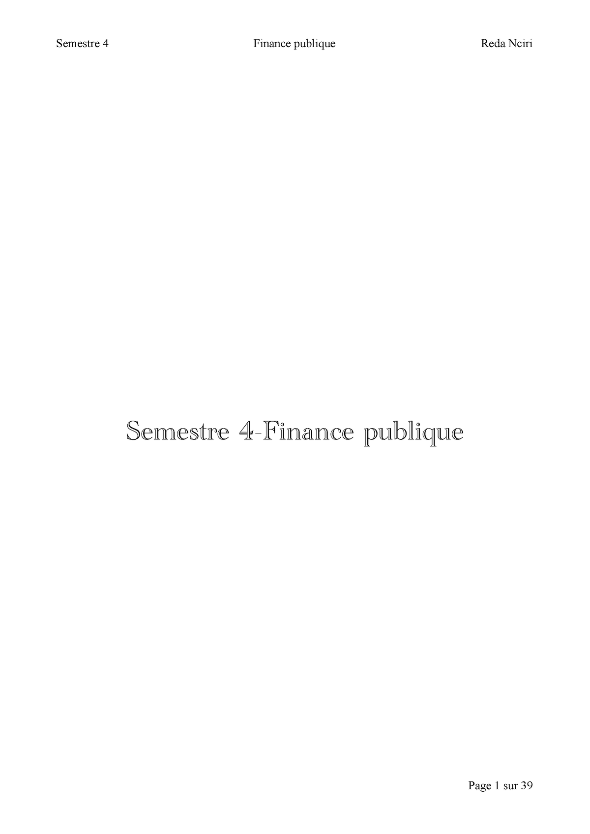 S4- Finance Publique -1 - Semestre 4-Finance Publique QRC Répartition ...