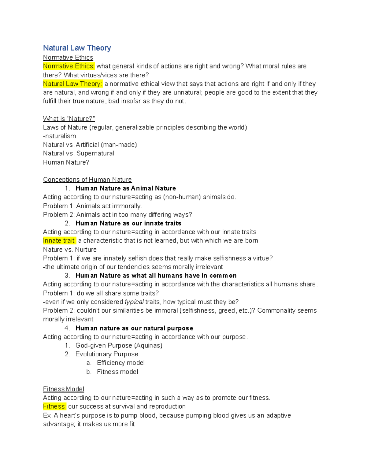 Natural Law Theory Medical Ethics