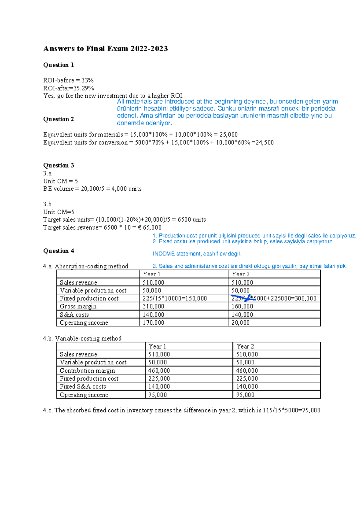 Final Exam 2022-2023 answers - Answers to Final Exam 2022- Question 1 ...