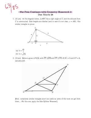 geo hw 1 graded - Geometry Homework 1 Let’s go the “distance”! GET IT ...