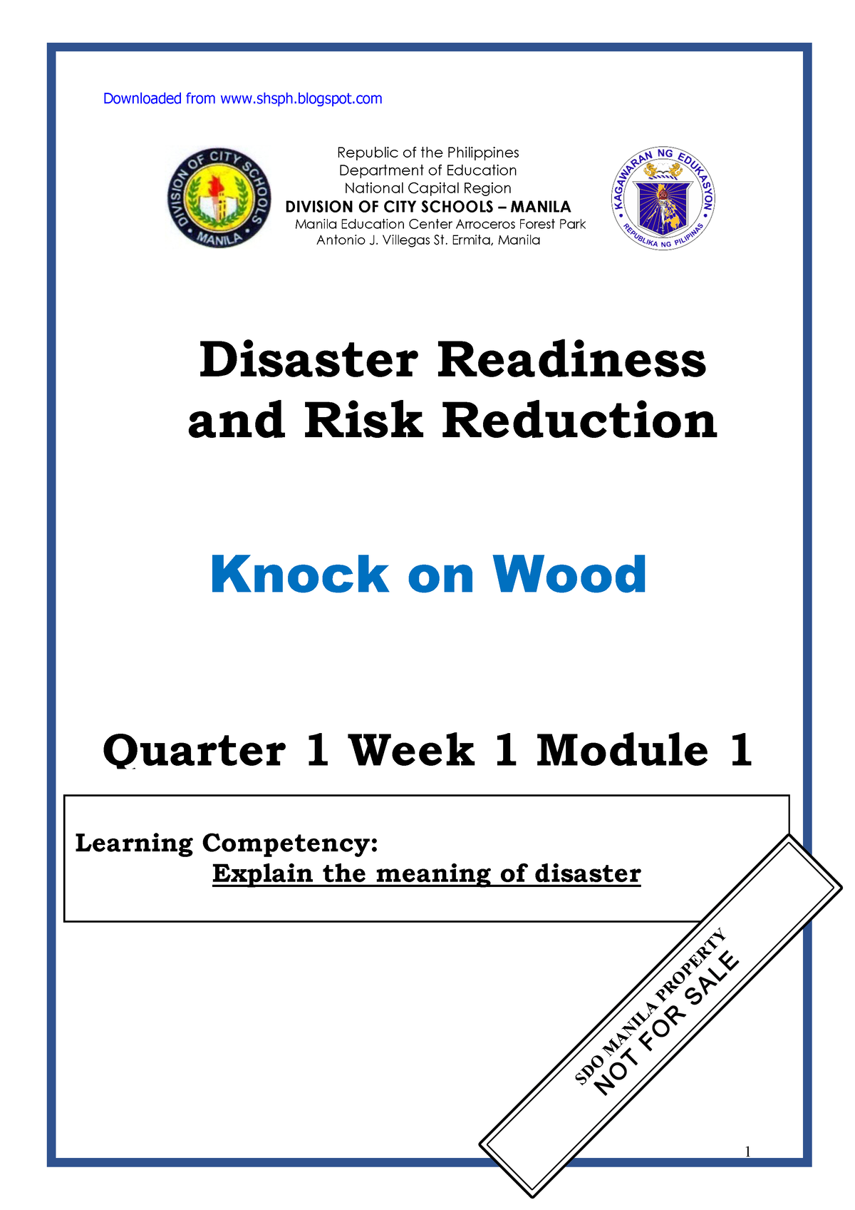 drrr-week-1-module-1-second-semester-disaster-risk-reduction-self