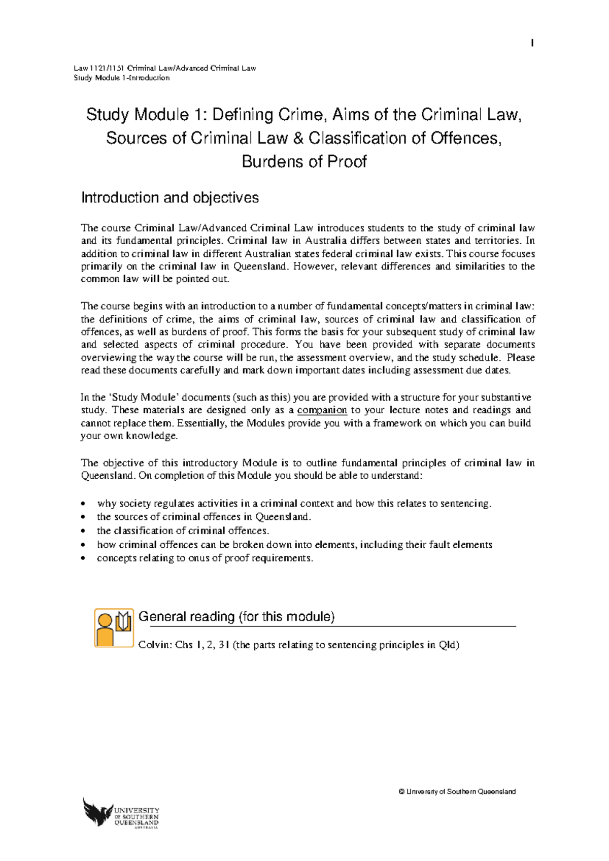 1 Module 01-Intro (2017 ) - 1 Law 1121/1151 Criminal Law/Advanced ...