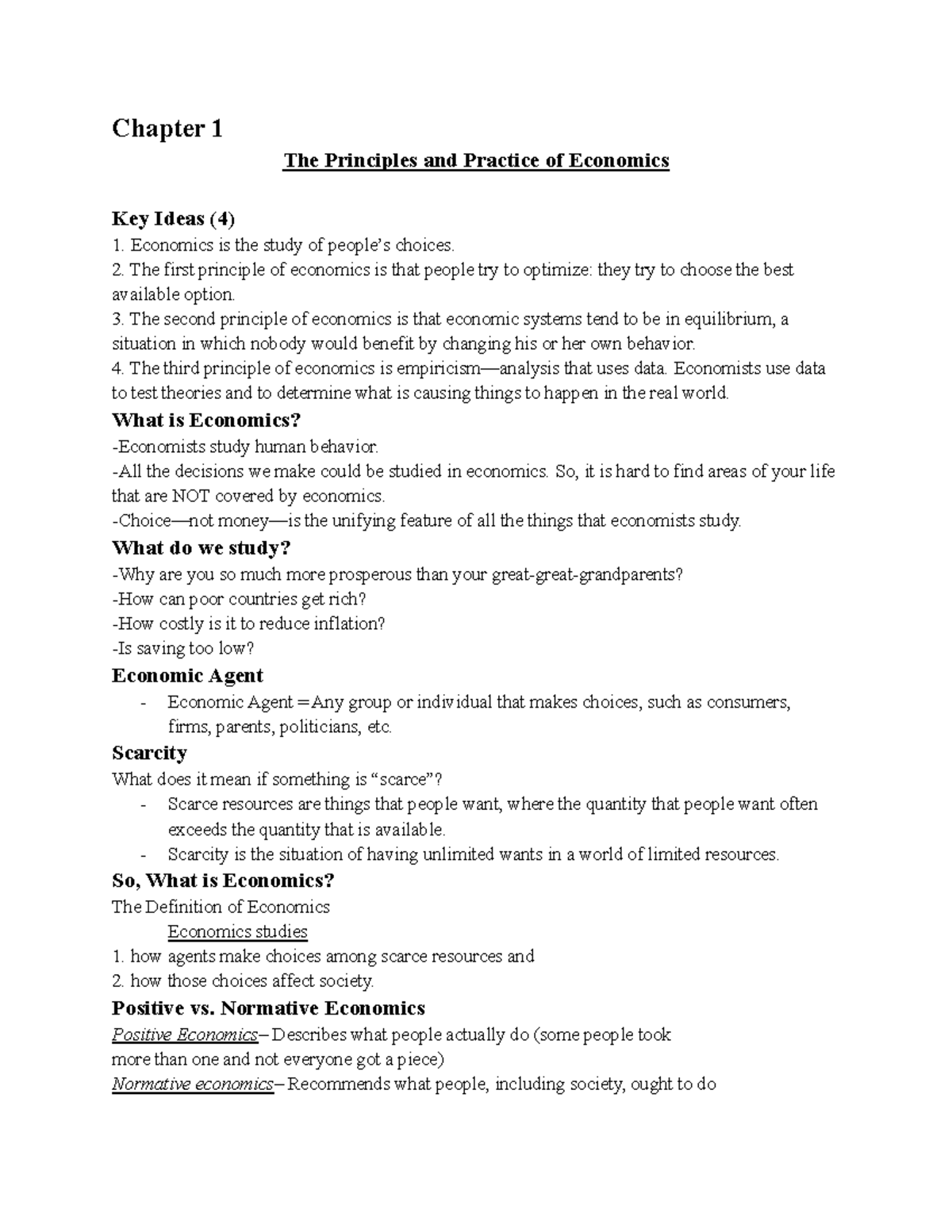 Macro Chapter 1 - Chapter 1 The Principles and Practice of Economics ...