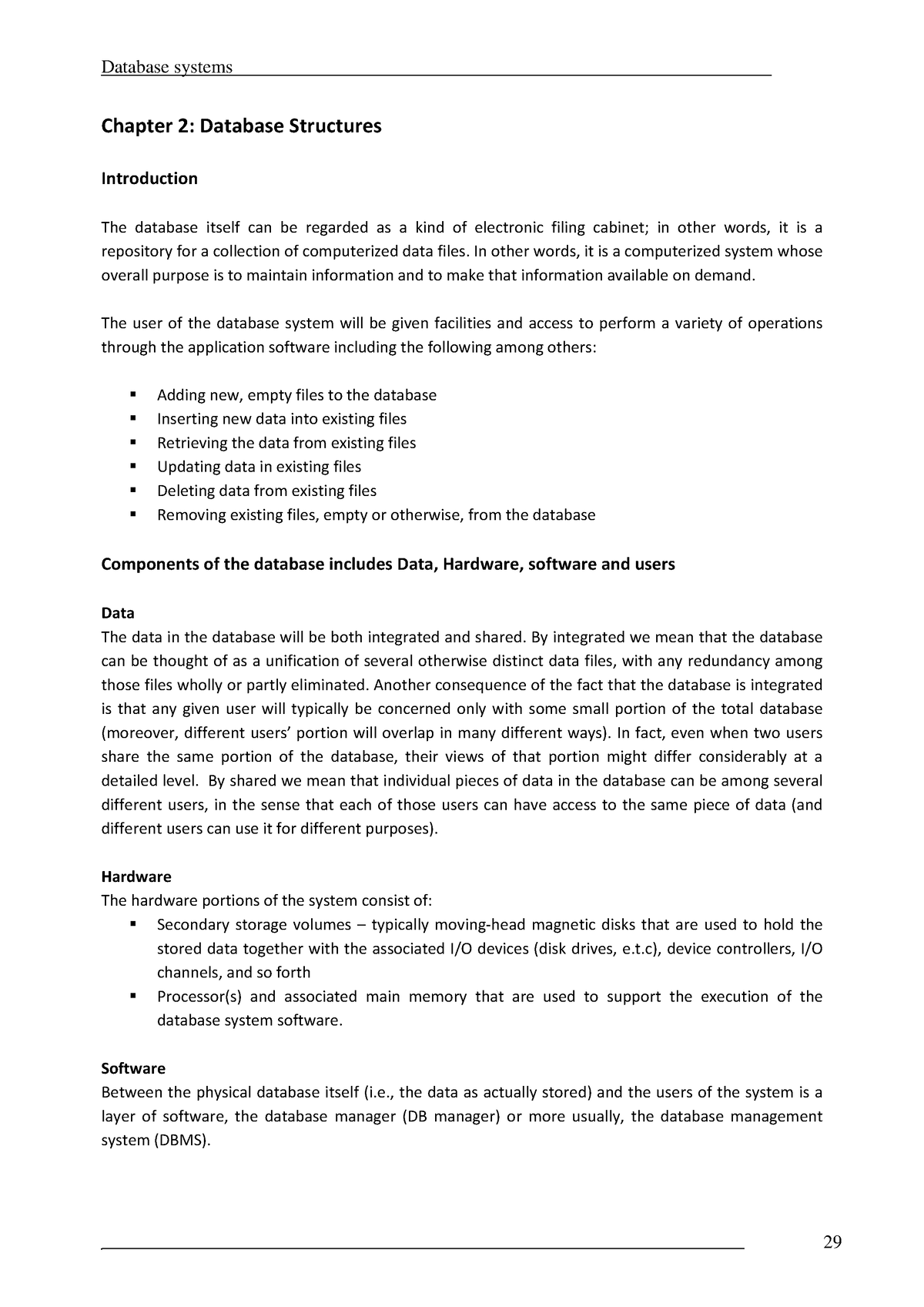 Chapter 2-Data Base Structures - Chapter 2: Database Structures ...