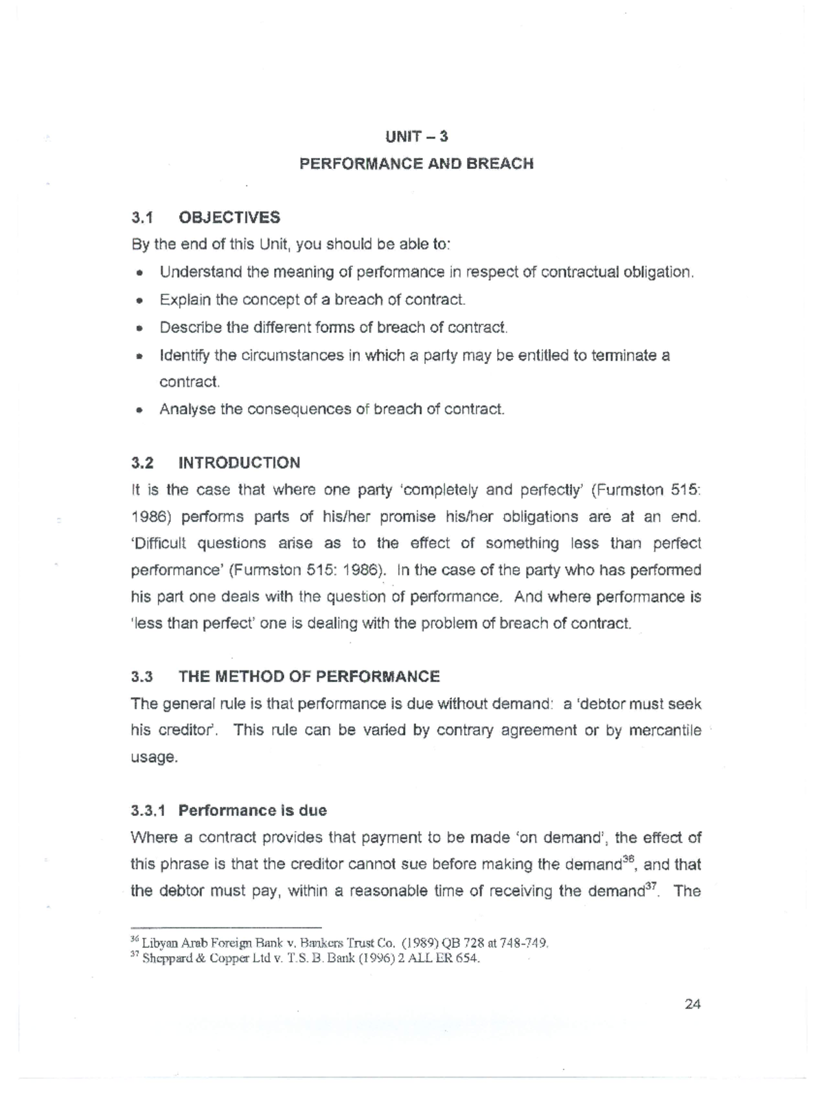 Ll261 Unit Three Elements Of A Contract Contract Law Studocu