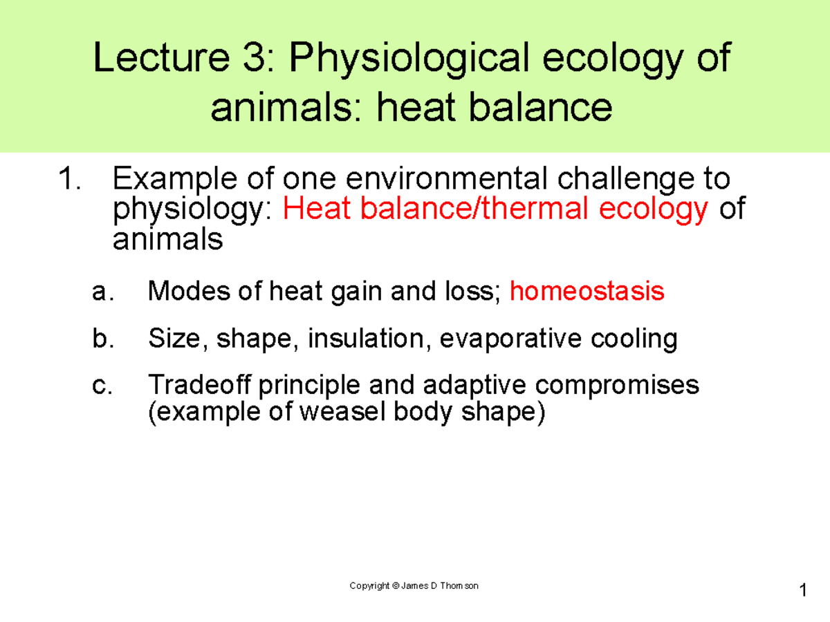 Adaptation And Biodiversity - Lecture Notes - 5. Lecture 3 - Lecture 3 ...