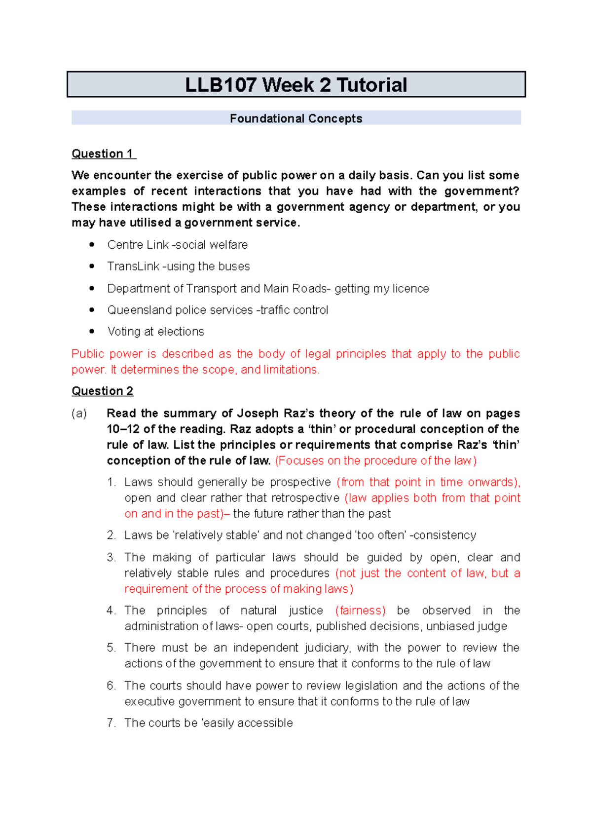 LLB107 Week 2 Tutorial 1 Foundational Concepts(2) - LLB107 Week 2 ...