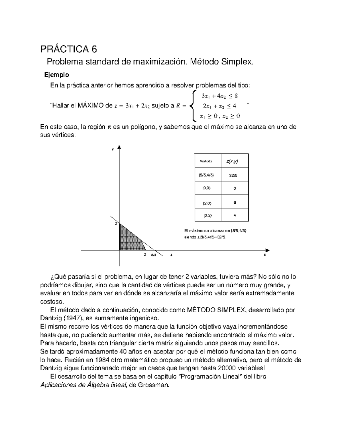 Teorica P 6 - Apuntes 6 - PRÁCTICA 6 Problema standard de maximización ...