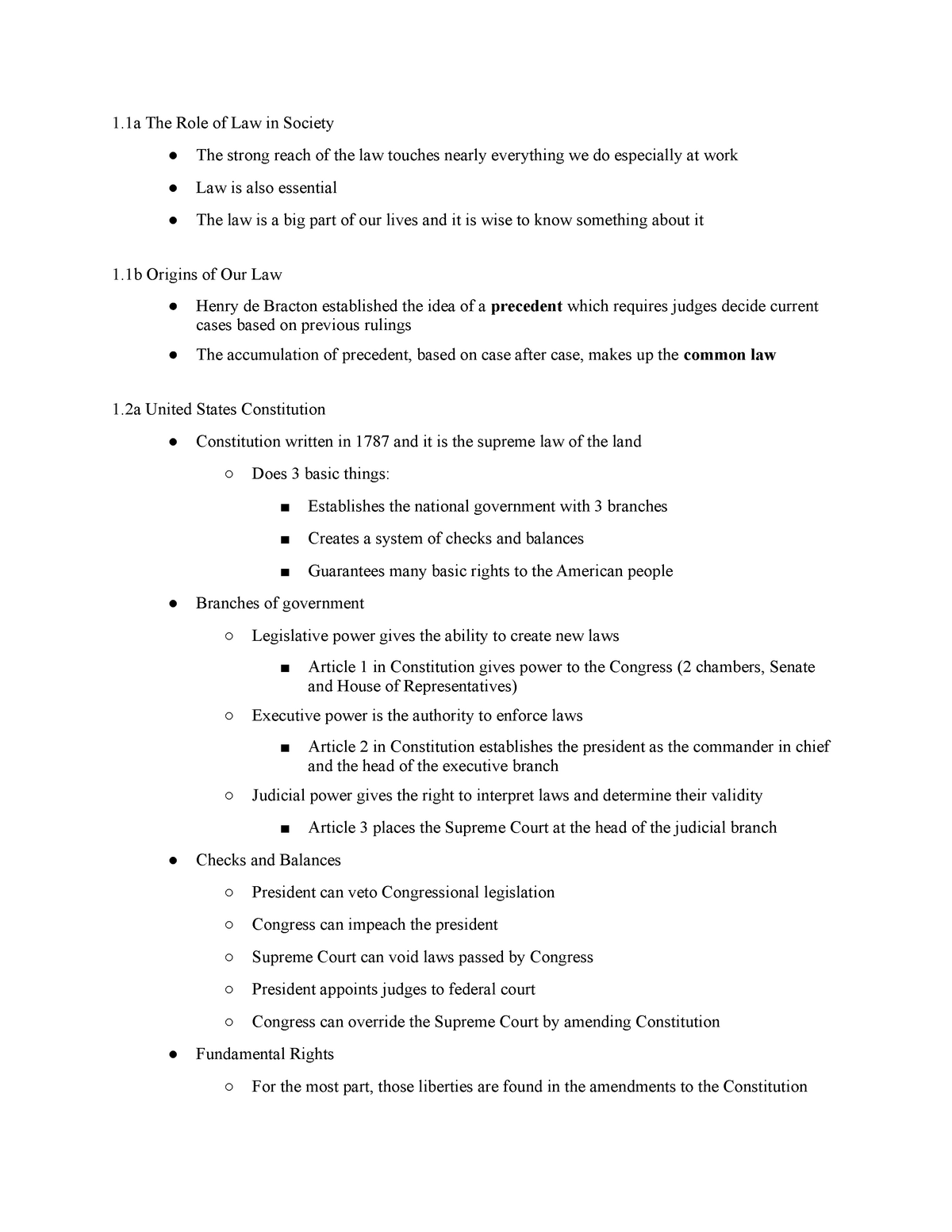 Chapter 1 - Intro To Law - 1 The Role Of Law In Society The Strong ...