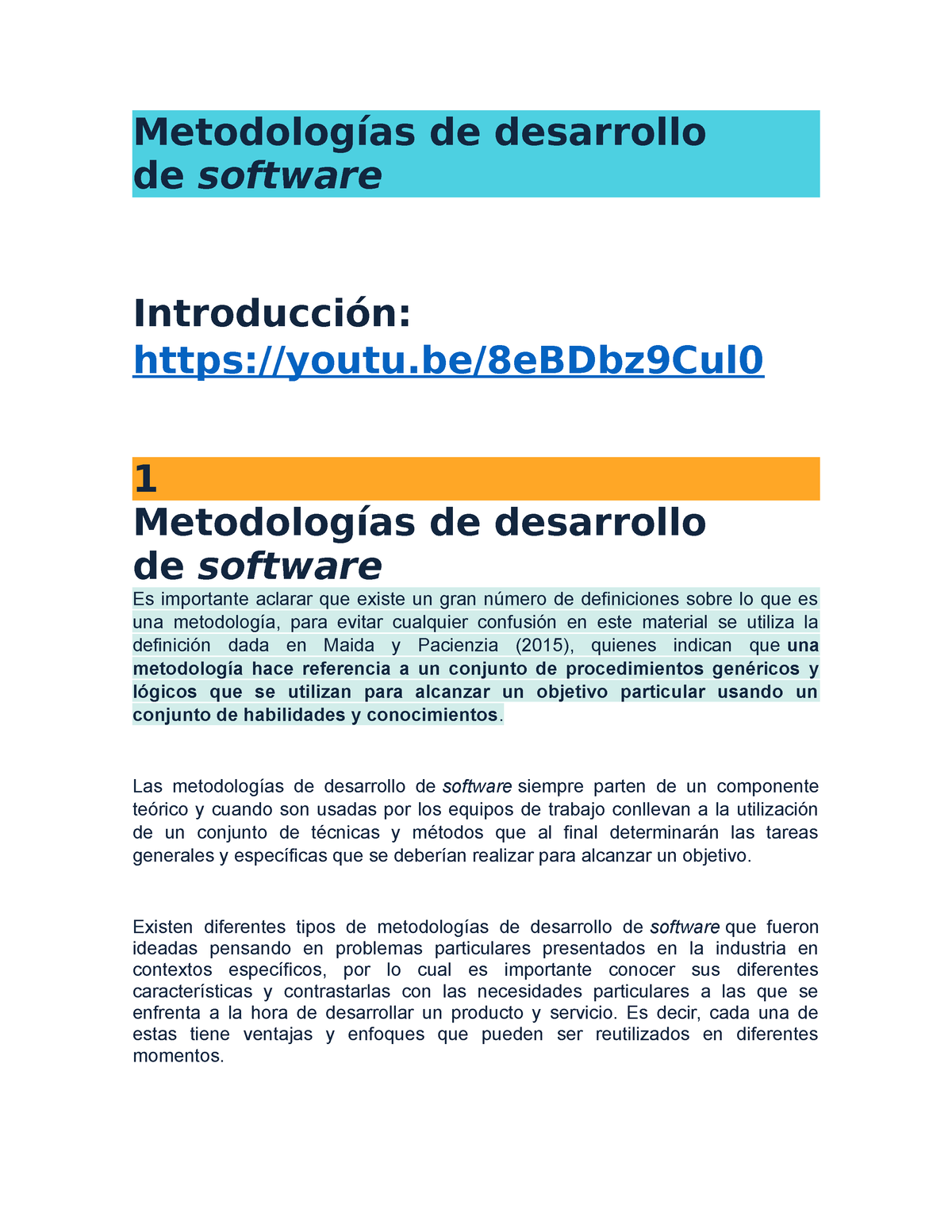Métodologias Del Desarrollo De Software Metodologías De Desarrollo De Software Introducción 2706