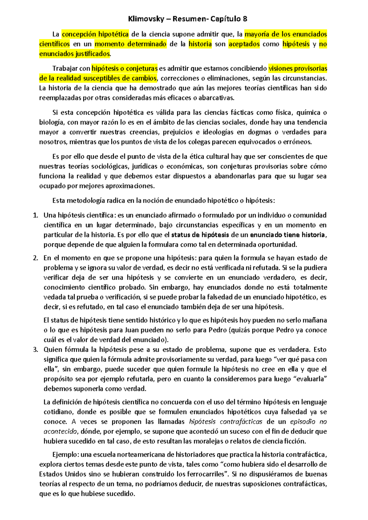 Klimovsky-cap8 Resumen - Klimovsky – Resumen- Capítulo 8 La Concepción ...