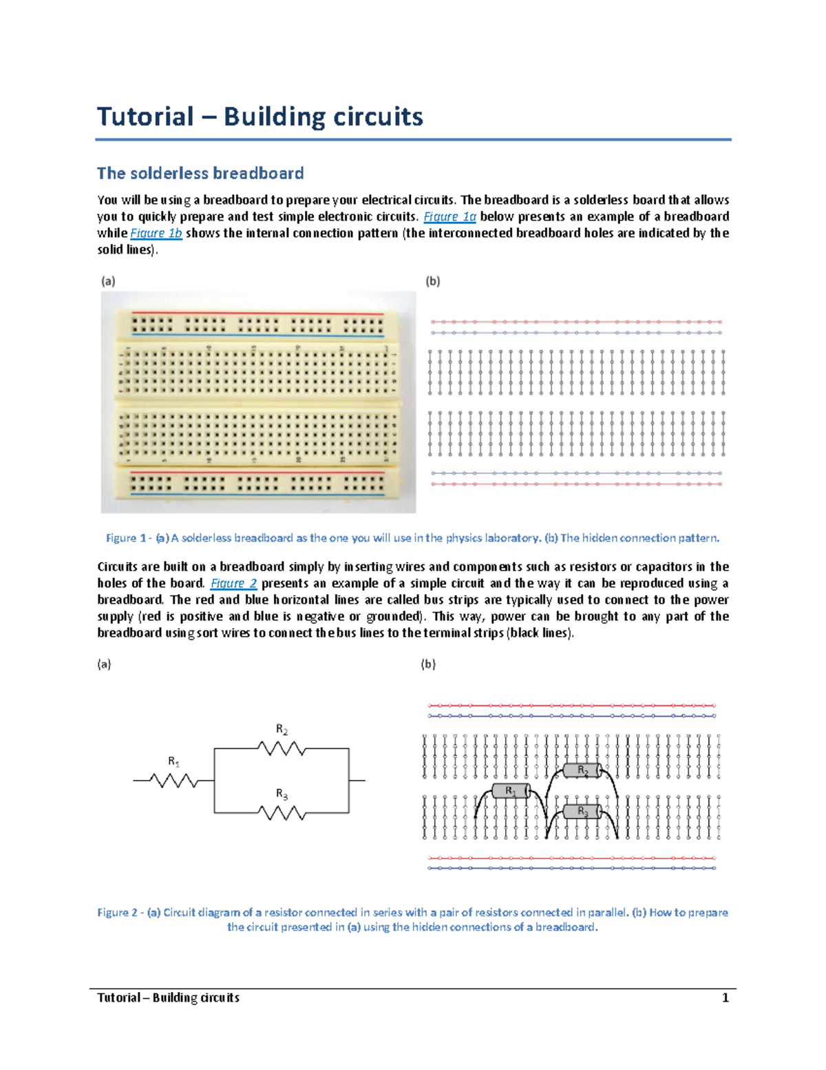 Building circuits - Lab 3 - Tutorial – Building circuits 1 Tutorial ...