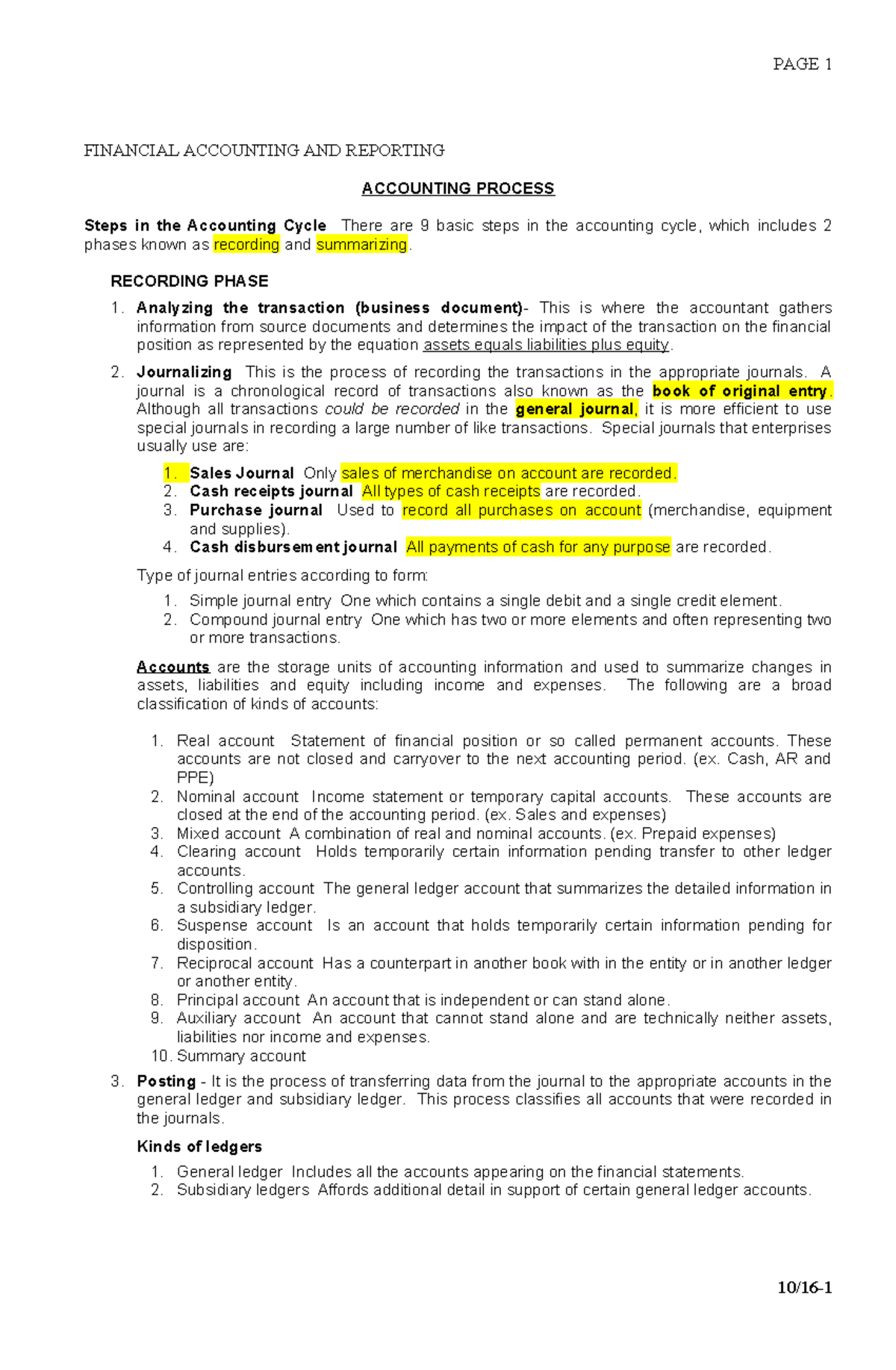 01-Accounting-Process - PAGE 1 FINANCIAL ACCOUNTING AND REPORTING ...