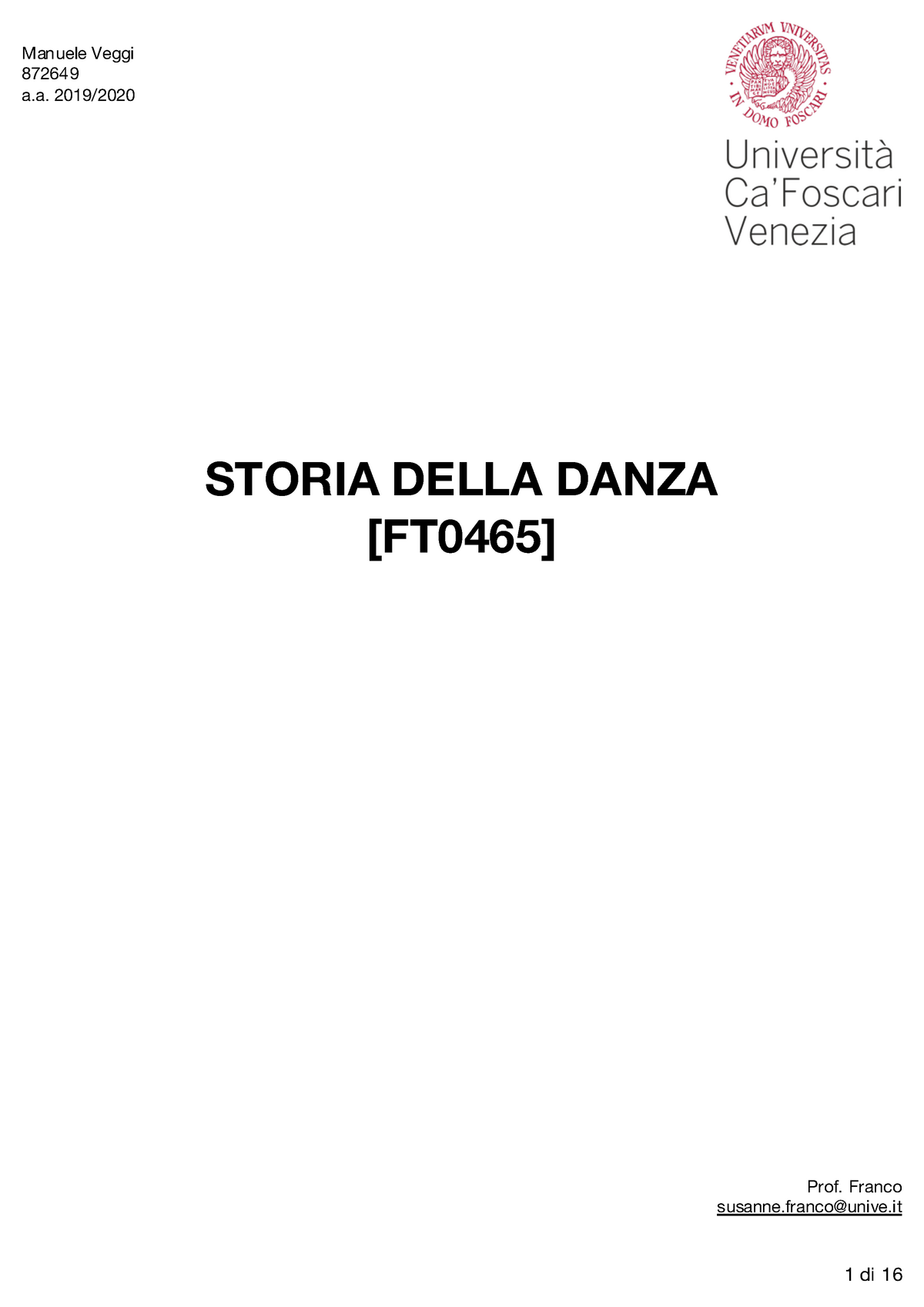 Storia della Danza - Appunti 1-12 - Manuele Veggi 87264 9 a Immagine