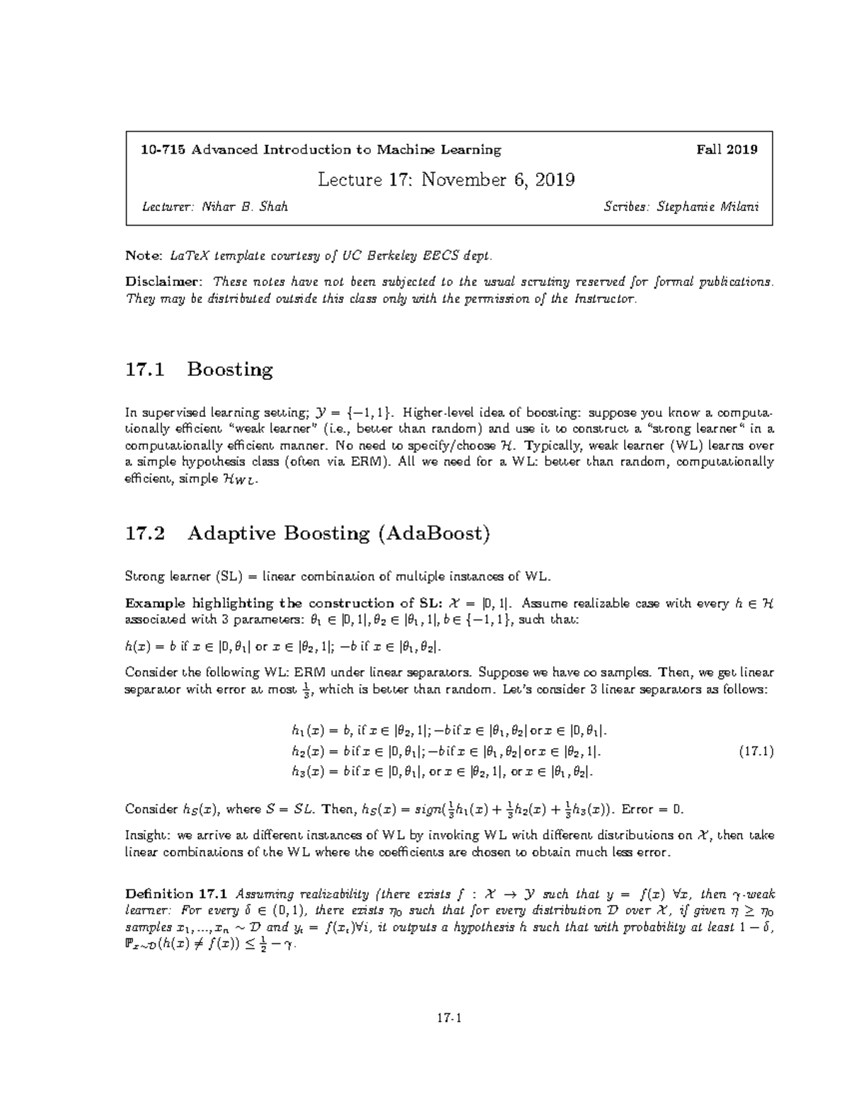 11-06 - good notes - 10-715 Advanced Introduction to Machine Learning ...