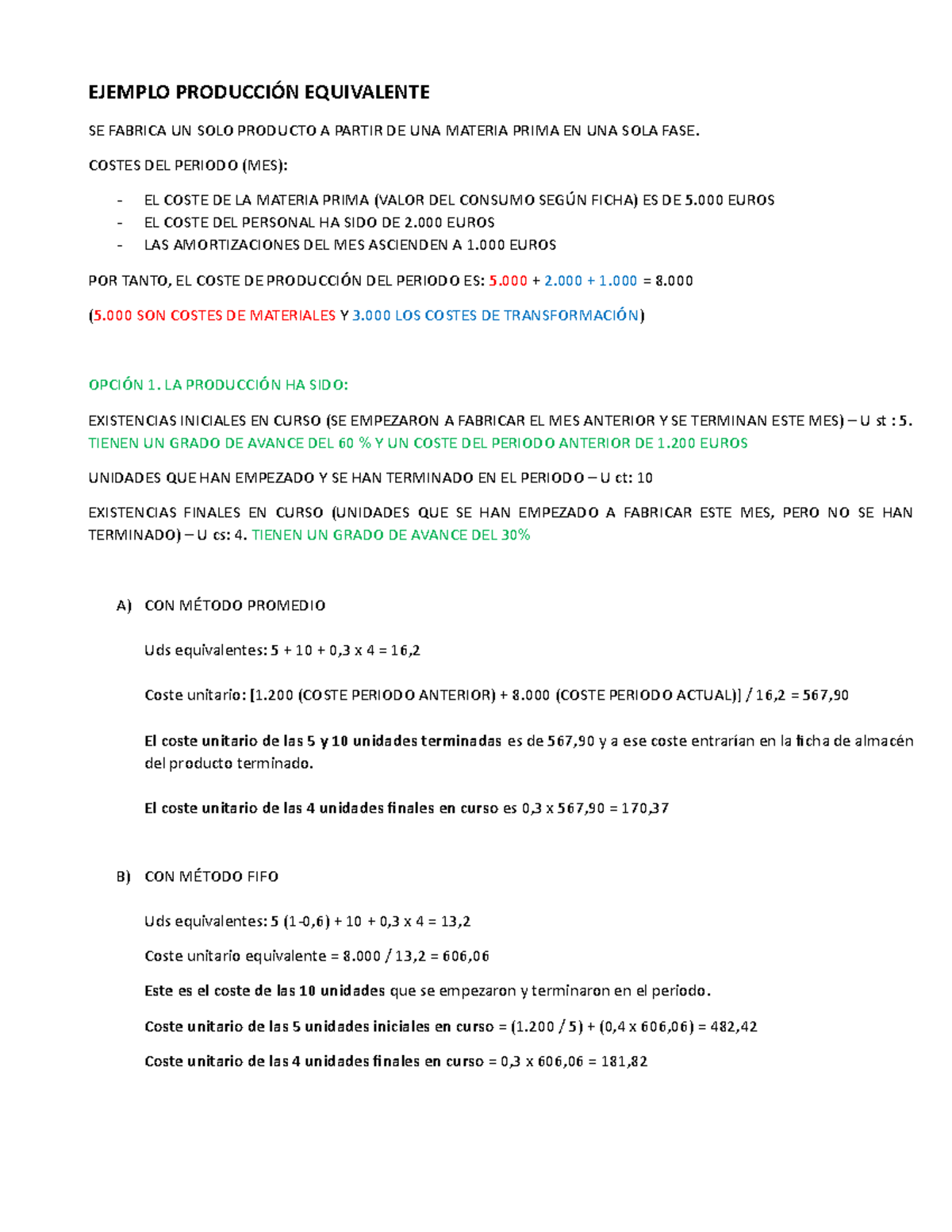 Ejemplo Producción Equivalente - EJEMPLO PRODUCCIÓN EQUIVALENTE SE ...