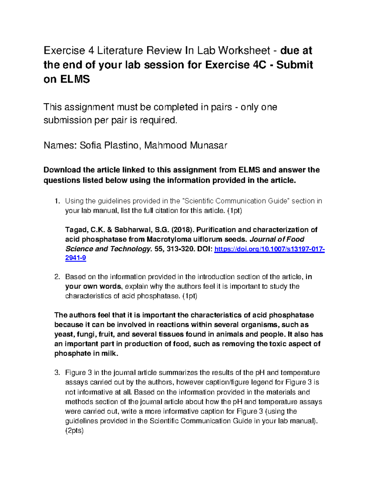 exercise science literature review topics